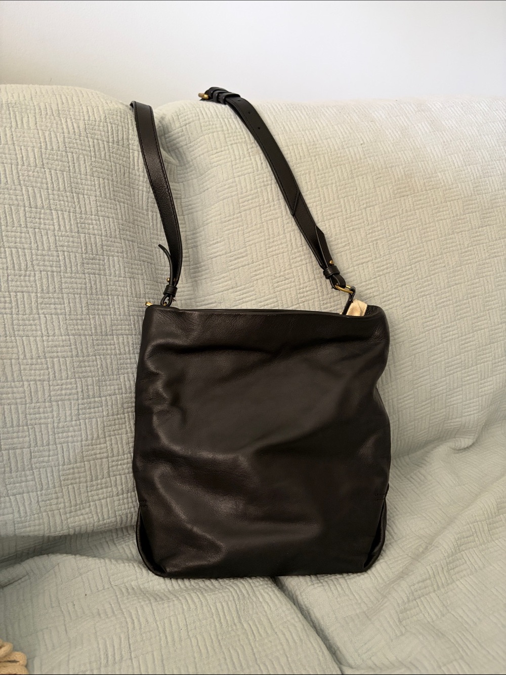 J Crew Black Leather Bucket Bag - Timeless Everyday Carry
